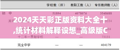 2024天天彩正版资料大全十,统计材料解释设想_高级版CYL1.18