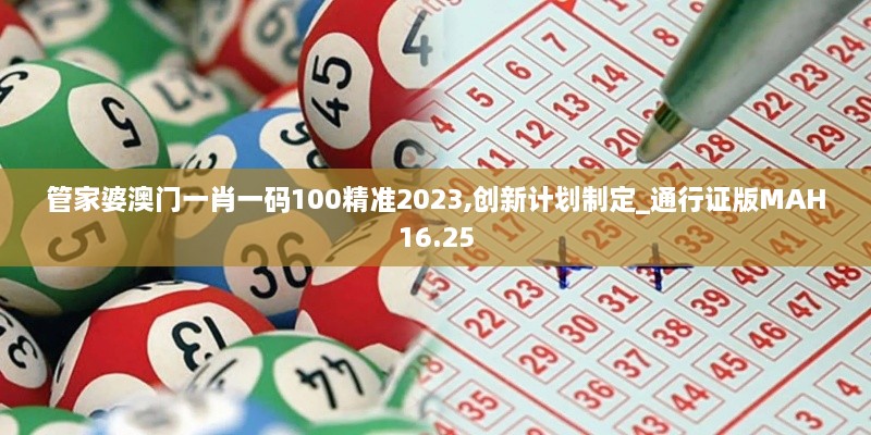 管家婆澳门一肖一码100精准2023,创新计划制定_通行证版MAH16.25