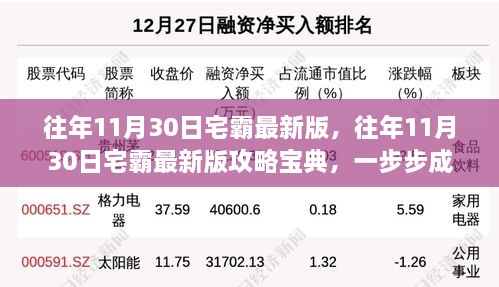 宅霸高手养成记，往年11月30日宅霸最新版攻略宝典