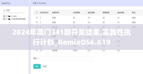 2024年澳门341期开奖结果,实践性执行计划_RemixOS6.619