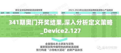 341期奥门开奖结果,深入分析定义策略_Device2.127