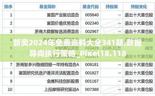 新奥2024年免费资料大全341期,数据导向执行策略_Pixel18.118