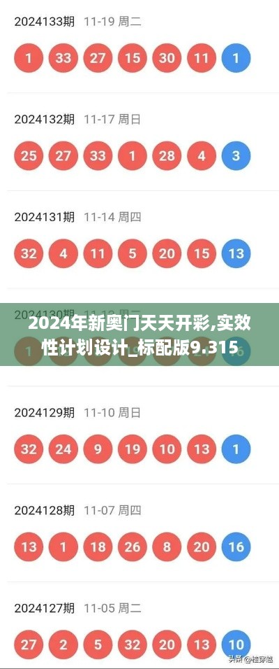 2024年新奥门天天开彩,实效性计划设计_标配版9.315