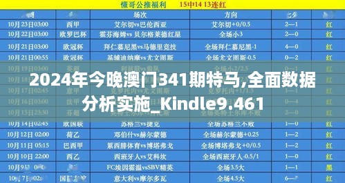 2024年今晚澳门341期特马,全面数据分析实施_Kindle9.461