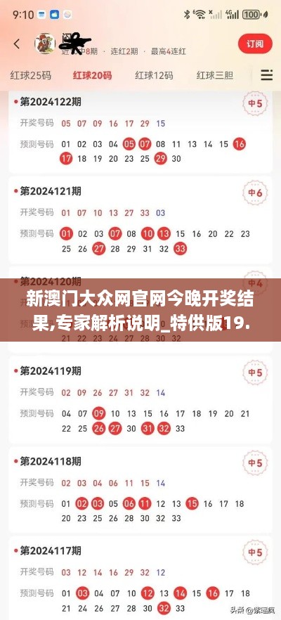 新澳门大众网官网今晚开奖结果,专家解析说明_特供版19.269