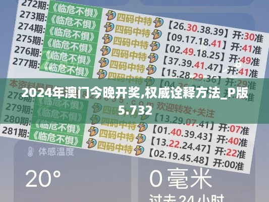 2024年澳门今晚开奖,权威诠释方法_P版5.732