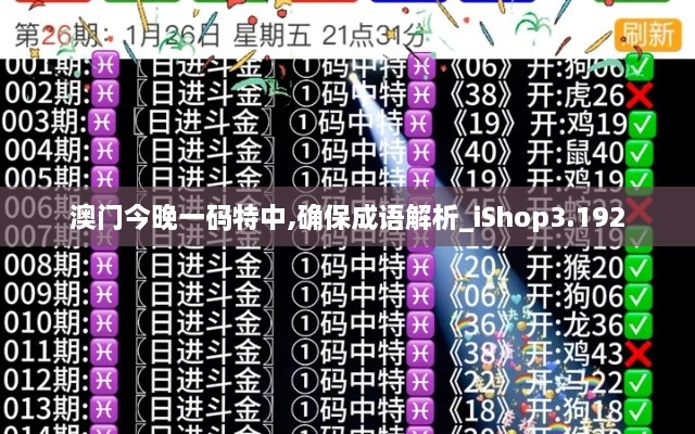 澳门今晚一码特中,确保成语解析_iShop3.192