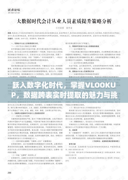 跃入数字化时代，掌握VLOOKUP的数据跨表实时提取的魅力与挑战探索