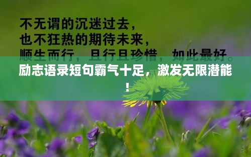 励志语录短句霸气十足，激发无限潜能！