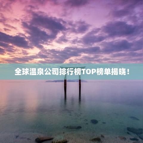 全球温泉公司排行榜TOP榜单揭晓！