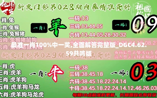 最准一肖100%中一奖,全面解答完整版_DGC4.62.59共鸣版