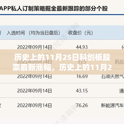 历史上的11月25日科创板股票最新涨幅深度解析与观察