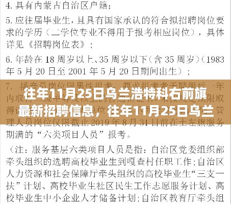 探寻最新就业机会，乌兰浩特科右前旗历年11月25日招聘动态及最新招聘信息解析