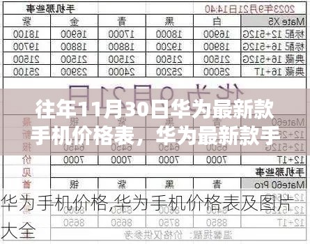 往年11月30日华为最新款手机价格表，华为最新款手机价格表深度评测与介绍