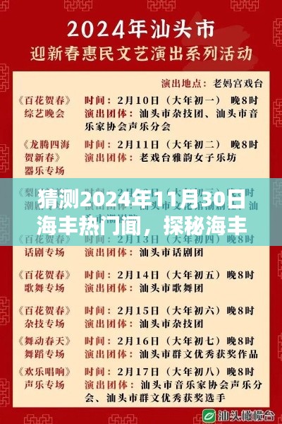 探秘海丰小巷独特风味，揭秘海丰热门闻，预测海丰未来热门事件（2024年11月30日）