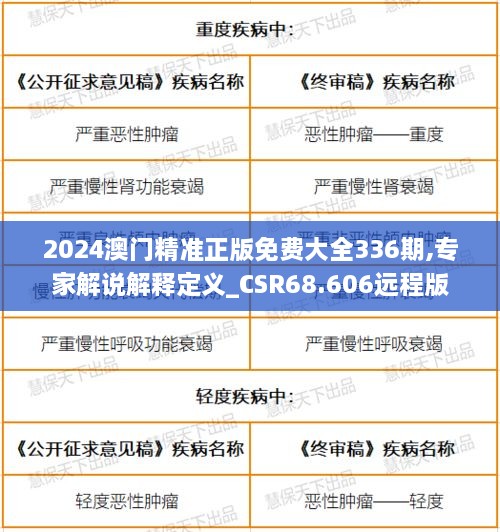 2024澳门精准正版免费大全336期,专家解说解释定义_CSR68.606远程版