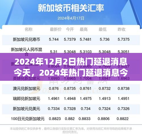 2024年热门延退消息解读，最新动态与影响分析