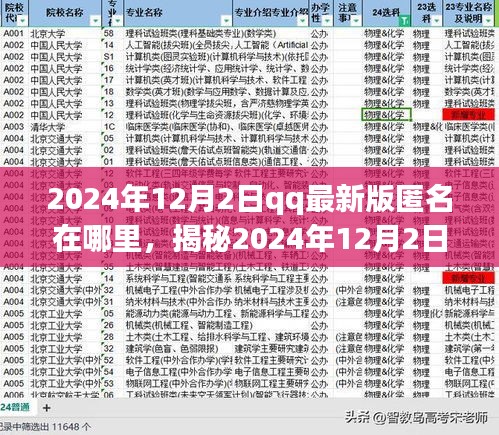 揭秘，2024年QQ最新版匿名功能位置与体验分享指南