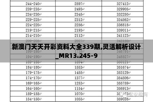 新澳门天天开彩资料大全339期,灵活解析设计_MR13.245-9