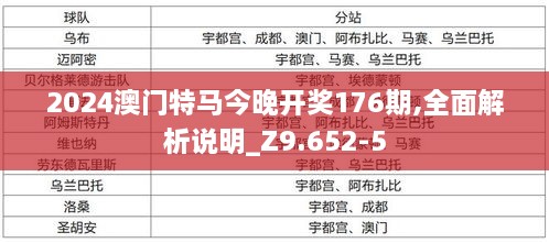 2024澳门特马今晚开奖176期,全面解析说明_Z9.652-5