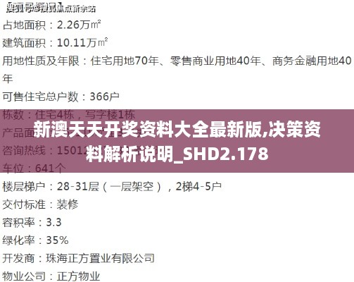 新澳天天开奖资料大全最新版,决策资料解析说明_SHD2.178