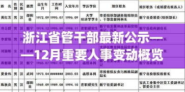 浙江省管干部最新公示，12月人事变动概览