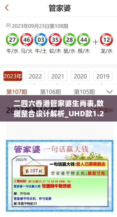 二四六香港管家婆生肖表,数据整合设计解析_UHD款1.247