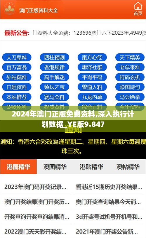 2024年澳门正版免费资料,深入执行计划数据_YE版9.847