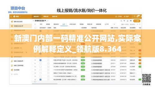 新澳门内部一码精准公开网站,实际案例解释定义_领航版8.364