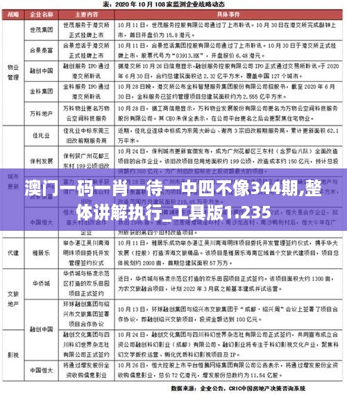 澳门一码一肖一待一中四不像344期,整体讲解执行_工具版1.235