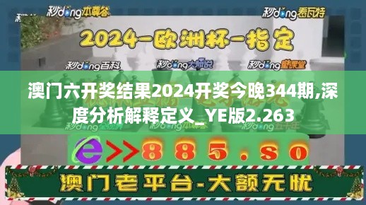 澳门六开奖结果2024开奖今晚344期,深度分析解释定义_YE版2.263