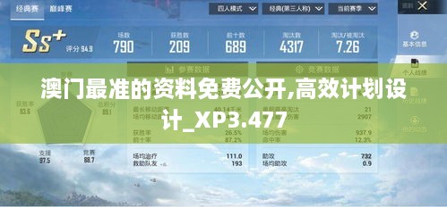 澳门最准的资料免费公开,高效计划设计_XP3.477