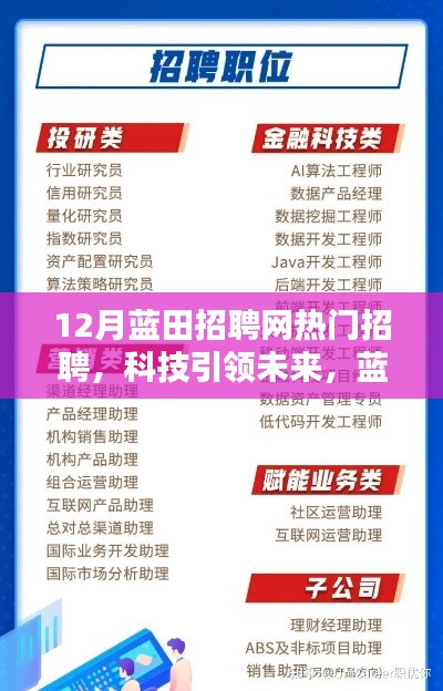 揭秘十二月蓝田招聘网热门科技招聘产品，引领招聘新纪元！