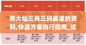 黄大仙三肖三码最准的资料,快速方案执行指南_试用版8.134