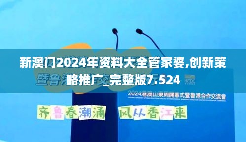 新澳门2024年资料大全管家婆,创新策略推广_完整版7.524