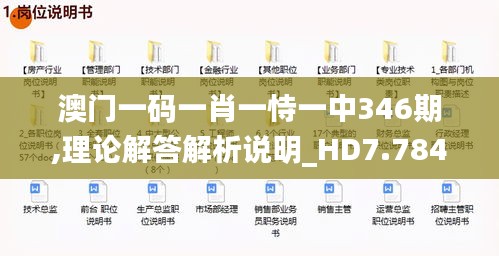 澳门一码一肖一恃一中346期,理论解答解析说明_HD7.784