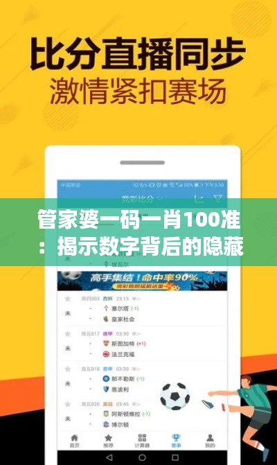 管家婆一码一肖100准：揭示数字背后的隐藏模式