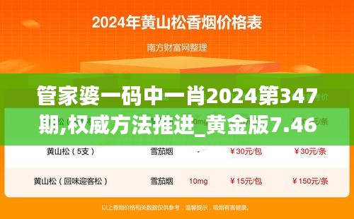 管家婆一码中一肖2024第347期,权威方法推进_黄金版7.468