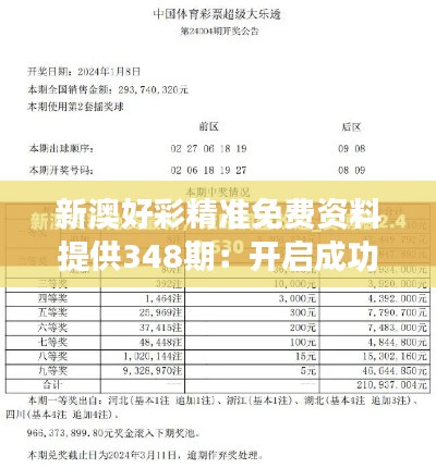 新澳好彩精准免费资料提供348期：开启成功的财富之门