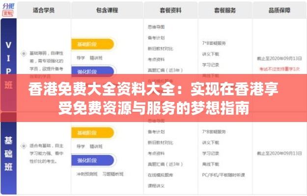 香港免费大全资料大全：实现在香港享受免费资源与服务的梦想指南