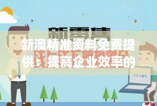 新澳精准资料免费提供：提高企业效率的新途径