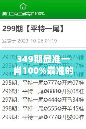 349期最准一肖100%最准的资料＂——精准生肖预测，助力决策