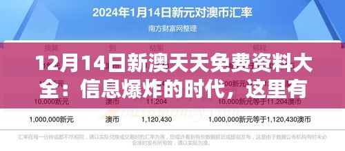 12月14日新澳天天免费资料大全：信息爆炸的时代，这里有你需要的