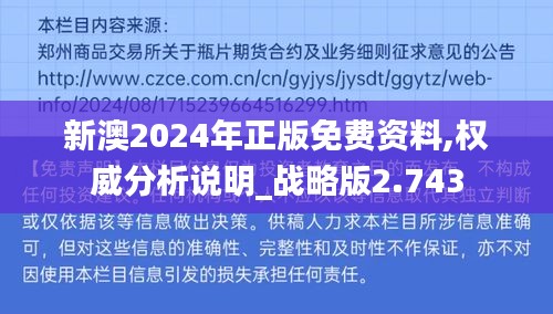 新澳2024年正版免费资料,权威分析说明_战略版2.743