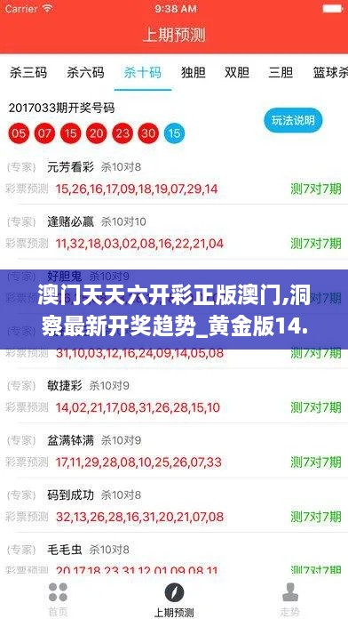 澳门天天六开彩正版澳门,洞察最新开奖趋势_黄金版14.280