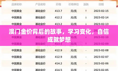 澳门金价背后的故事，探索变化，自信铸就梦想