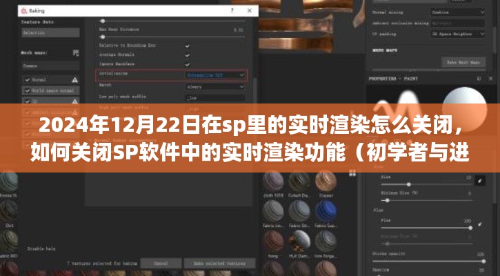 如何关闭SP软件的实时渲染功能，2024年12月版指南（初学者与进阶用户适用）