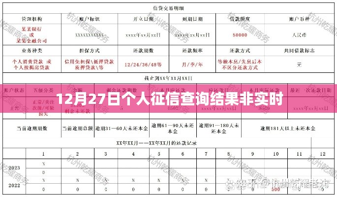 个人征信查询结果非实时更新解析