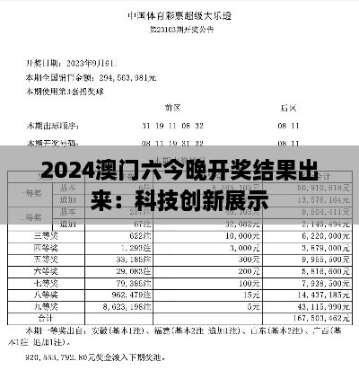 2024澳门六今晚开奖结果出来：科技创新展示