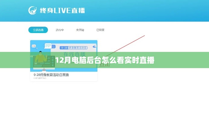 电脑后台实时直播观看攻略